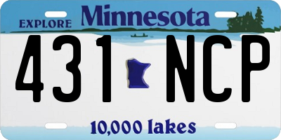 MN license plate 431NCP