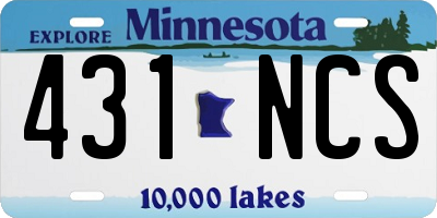 MN license plate 431NCS