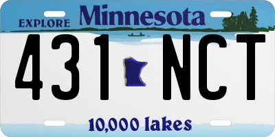 MN license plate 431NCT