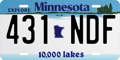 MN license plate 431NDF