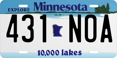 MN license plate 431NOA