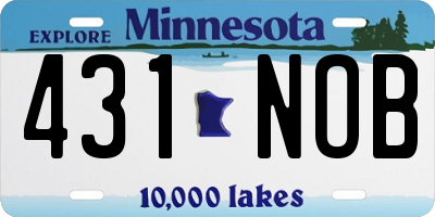 MN license plate 431NOB