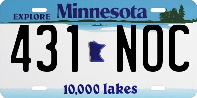 MN license plate 431NOC