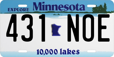 MN license plate 431NOE