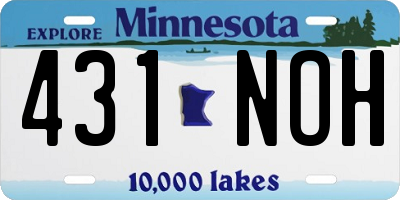 MN license plate 431NOH