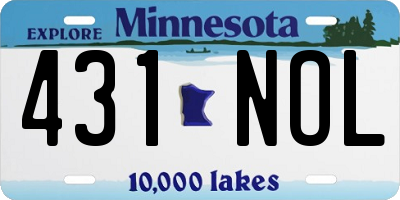 MN license plate 431NOL