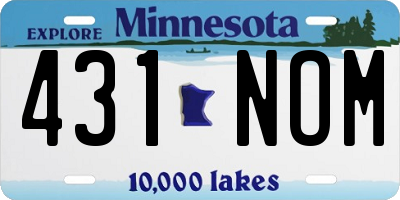 MN license plate 431NOM