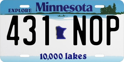 MN license plate 431NOP
