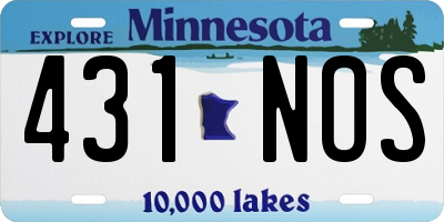 MN license plate 431NOS