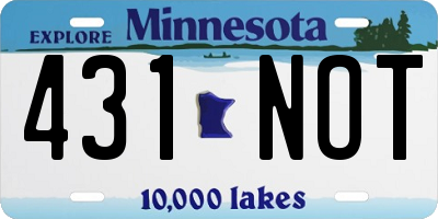 MN license plate 431NOT