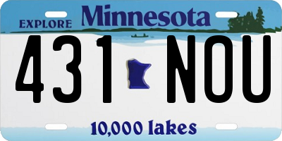 MN license plate 431NOU