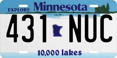 MN license plate 431NUC