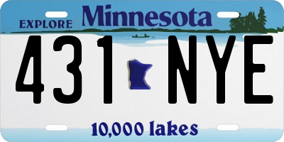 MN license plate 431NYE