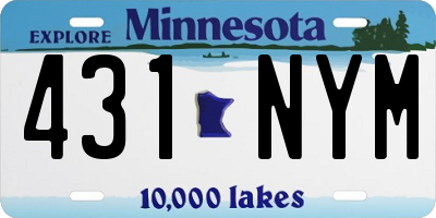 MN license plate 431NYM