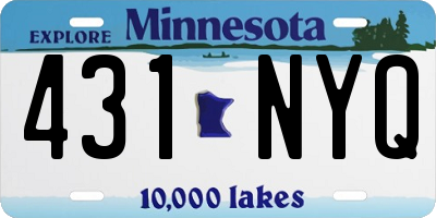 MN license plate 431NYQ