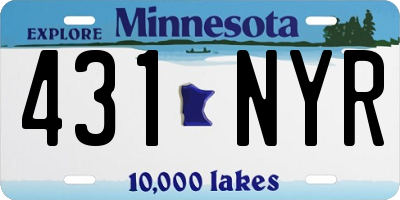 MN license plate 431NYR