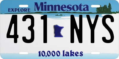 MN license plate 431NYS
