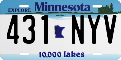 MN license plate 431NYV