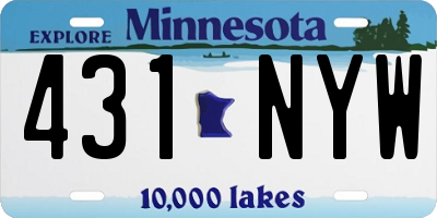 MN license plate 431NYW