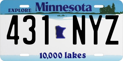 MN license plate 431NYZ