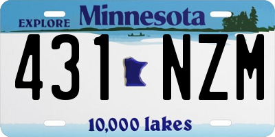 MN license plate 431NZM