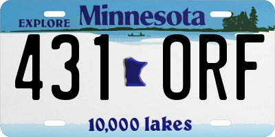 MN license plate 431ORF