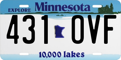 MN license plate 431OVF