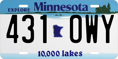 MN license plate 431OWY