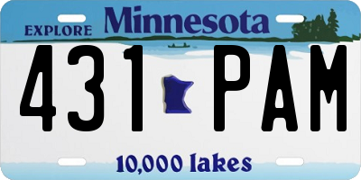 MN license plate 431PAM
