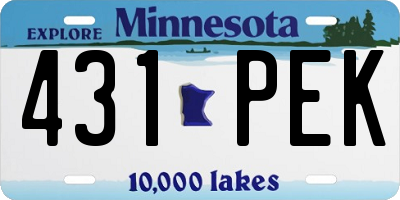 MN license plate 431PEK