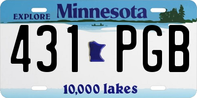 MN license plate 431PGB