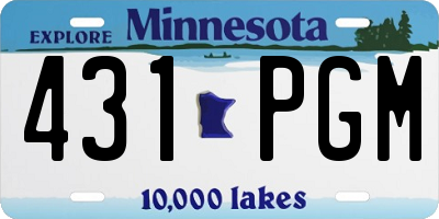 MN license plate 431PGM