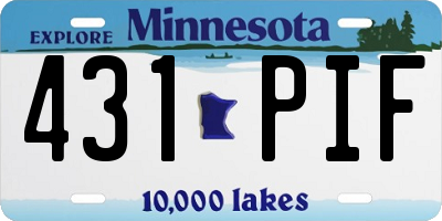 MN license plate 431PIF