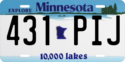 MN license plate 431PIJ