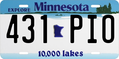 MN license plate 431PIO