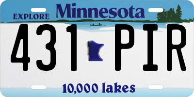 MN license plate 431PIR