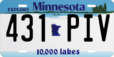MN license plate 431PIV