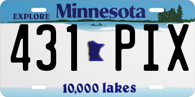 MN license plate 431PIX