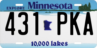 MN license plate 431PKA