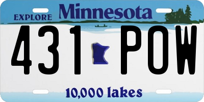 MN license plate 431POW