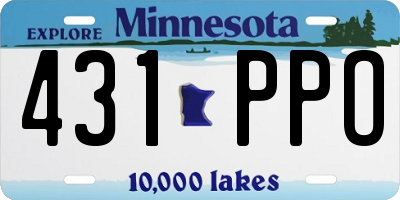 MN license plate 431PPO
