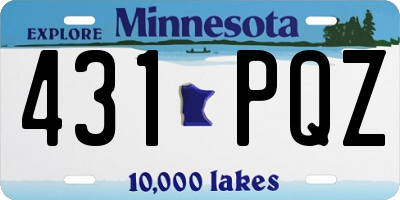 MN license plate 431PQZ