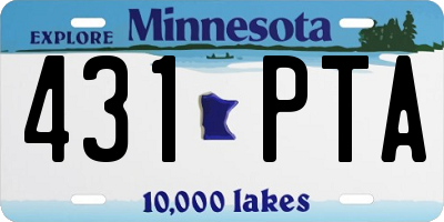 MN license plate 431PTA