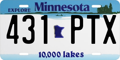 MN license plate 431PTX