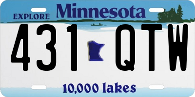 MN license plate 431QTW