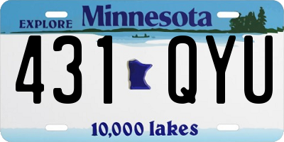 MN license plate 431QYU