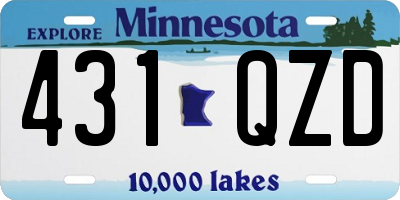 MN license plate 431QZD