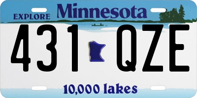 MN license plate 431QZE