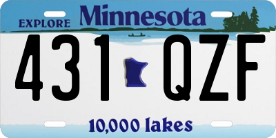 MN license plate 431QZF