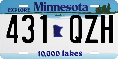 MN license plate 431QZH